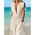 cheap Maxi Dresses-Women&#039;s Casual Dress Swing Dress White Dress Long Dress Maxi Dress Fashion Streetwear Pure Color Split Outdoor Daily Holiday V Neck Sleeveless Dress Loose Fit White Summer Spring One Size