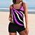 cheap Tankini-Women&#039;s Swimwear Normal Tankini 2 Piece Swimsuit Striped 2 Piece Printing Yellow Pink Blue Purple Tank Top Bathing Suits Beach Wear Summer Sports