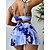 baratos Bikini-Mulheres Roupa de Banho Biquíni Normal roupa de banho Gráfico Abstrato 2 Peças Estampado Branco Azul Roxo Fatos de banho Verão Esportivo