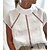 baratos Tops &amp; Blouses-Mulheres Camisa Social Blusa Branco Com Corte Tecido Casual Manga Curta Colarinho Clerical Básico Padrão S