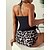 abordables Tankini-Mujer Bañadores Tankini 2 piezas Normal Traje de baño Leopardo 2 Piezas Estampado Negro Trajes de baño Ropa de playa Verano Deportes