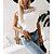 baratos Tops &amp; Blouses-Mulheres Camisa Social Blusa Preto Branco Renda Patchwork Tecido Trabalho Casual Sem Manga Decote Redondo Elegante Casual S