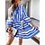 cheap Casual Dresses-Women&#039;s Casual Dress Geometric Shift Dress Boho Dress V Neck Button Drawstring Mini Dress Outdoor Going out Active Fashion Loose Fit 3/4 Length Sleeve Black Red Blue Summer Spring S M L XL XXL