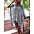 cheap Casual Dresses-Women&#039;s Boho Dress Cover Up Beach Wear Hollow Out Print Mini Dress Stripe Fashion Casual 3/4 Length Sleeve V Neck Outdoor Daily Loose Fit Orange red Blue 2023 Summer Spring One Size