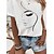 cheap T-Shirts-Women&#039;s T shirt Tee White Print Portrait Daily Weekend Short Sleeve Round Neck Basic Regular Abstract Portrait Painting S