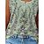 cheap Tank Tops-Women&#039;s Tank Top Green Button Print Floral Casual Sleeveless Round Neck Basic Regular Floral S