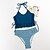 economico Tankini-Per donna Costumi da bagno Bikini Normale Costume da bagno A strisce Con balze 2 pezzi Stampe Blu Costumi da bagno Abbigliamento mare Estate Sportivo