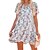cheap Casual Dresses-Women&#039;s Casual Dress Floral Swing Dress Skater Dress V Neck Pleated Print Mini Dress Daily Date Classic Modern Loose Fit Short Sleeve White Red Blue Summer Spring S M L XL