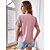 preiswerte Tops &amp; Blouses-Damen Hemd Bluse Schwarz Weiß Rosa Spitzenbesatz Glatt Casual Kurzarm V Ausschnitt Basic Standard S