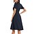 cheap Casual Dresses-Women&#039;s Elegant Holiday Mini Dress Vintage Dress Ruched Button Holiday Tea Party V Neck Solid Color Regular Fit Short Sleeve Summer Spring 2023 Navy Blue S M L XL