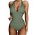 billige One-pieces-Dame Badetøy Ett stykke Store størrelser Badedrakt Helfarge Leopard Fort Tørring Svart Militærgrønn Burgunder Brun Rosenrød Body Badedrakter Strand Klær Høst Sport