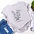 economico T-shirts-Per donna maglietta Perle Bianco Giallo Stampa Rosa Per eventi Fine settimana Manica corta Rotonda Essenziale Standard Floreale Pittura S