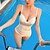 preiswerte Einteiler-Damen Badeanzug Ein Stück Normal Bademode Feste Farbe Gitter Schwarz Weiß Bodysuit Badeanzüge Strandbekleidung Sommer Sport