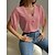 cheap Tops &amp; Blouses-Women&#039;s Shirt Blouse Light Blue White Pink Lace Trims Plain Casual Half Sleeve V Neck Basic Regular S