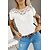 cheap Tops &amp; Blouses-Women&#039;s Blouse Eyelet top Black White Patchwork Plain Work Casual Short Sleeve Round Neck Elegant Casual S