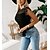 cheap Tops &amp; Blouses-Women&#039;s Shirt Blouse Black White Lace Patchwork Plain Work Casual Sleeveless Round Neck Elegant Casual S