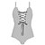 cheap One-Pieces-Women&#039;s Swimwear One Piece Normal Swimsuit Polka Dot Striped Lace up Printing White Blue Bodysuit Bathing Suits Beach Wear Summer Sports