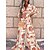 cheap Maxi Dresses-Women&#039;s Bohemian Floral Striped Maxi Dress