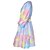 cheap Casual Dresses-Women&#039;s Print Dress Spring Dress Ombre Lace up Ruffle Crew Neck Midi Dress Fashion Streetwear Outdoor Street Half Sleeve Loose Fit Light Blue Summer Spring S M L XL