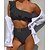 abordables Bikini-Mujer Bañadores Bikini Normal Traje de baño Leopardo Volante 2 Piezas Un Hombro Negro Azul Piscina Morado Marrón Rosa Rojo Trajes de baño Ropa de playa Verano Deportes