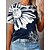 economico T-shirts-Per donna maglietta Nero Blu Viola 3D Giornaliero Manica corta Rotonda Essenziale Standard S