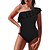 cheap One-Pieces-Women&#039;s Swimwear One Piece Normal Swimsuit Plain Ruffle One Shoulder Black Rose Red Bodysuit Bathing Suits Beach Wear Summer Sports