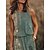 cheap Maxi Dresses-Women&#039;s Floral Maxi Tank Dress with Pocket Green