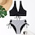 cheap Bikini-Women&#039;s Swimwear Bikini Normal Swimsuit Plain Striped 2 Piece Black Navy Blue Bathing Suits Beach Wear Summer Sports