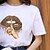 abordables T-shirts-Mujer Camiseta 100% Algodón Leopardo Labio Negro Blanco Rosa Estampado Manga Corta Diario Fin de semana Básico Escote Redondo Ajuste regular