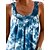 cheap Casual Dresses-Women&#039;s Beach Dress Beach Wear Ruched Mesh Mini Dress Tie Dye Modern Casual Sleeveless U Neck Daily Vacation Regular Fit Blue 2023 Summer Spring S M L XL