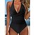 cheap One-Pieces-Women&#039;s Swimwear One Piece Normal Swimsuit Solid Color Ruched Black Pink Army Green Blue Orange Bodysuit Bathing Suits Beach Wear Summer Sports