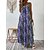 preiswerte Maxi-Kleider-Damen Casual kleid Sommerkleid skims dress kleid lang Modern Brautkleider schlicht Batik Bedruckt Rückenfrei Bedruckt Täglich Festtage Ausgehen Gurt Ärmellos Kleid Regular Fit Blau Dunkelgrün Grün