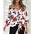 cheap Tops &amp; Blouses-Women&#039;s Shirt Blouse Black White Pink Lace up Print Floral Plain Casual Holiday Long Sleeve Off Shoulder Basic Regular Floral Lantern Sleeve S