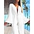 cheap Jumpsuits-Women&#039;s Jumpsuit Solid Color Drawstring Holiday V Neck Street Holiday Long Sleeve Regular Fit White S M L Summer