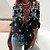 abordables Tops &amp; Blouses-Mujer Camisa Blusa Negro Botón Estampado Floral Casual Festivos Manga Larga Cuello Mao Básico Largo Flor S