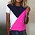economico T-shirts-Per donna maglietta Rosa Blu Verde Stampa Color Block Giornaliero Fine settimana Manica corta Rotonda Essenziale Cotone Standard Pittura S