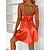 cheap Casual Dresses-Women&#039;s Party Dress Cocktail Dress Satin Dress Mini Dress Orange Pure Color Sleeveless Summer Spring Backless Party Spaghetti Strap Slim Summer Dress 2023 S M L XL