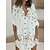 cheap Casual Dresses-Women&#039;s Shirt Dress Casual Dress Shift Dress Daily Vacation Mini Dress Fashion Casual Polyester Button Pocket V Neck Summer Spring Fall Half Sleeve Loose Fit 2023 White Butterfly S M L XL 2XL
