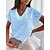 abordables T-shirts-Mujer Camiseta Blusa Corazón Estampado Casual Básico Mangas de dormán Manga Corta Escote en Pico Blanco