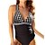 cheap One-Pieces-Women&#039;s Swimwear One Piece Normal Swimsuit Plaid Printing Black Bodysuit Bathing Suits Beach Wear Summer Sports