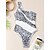 preiswerte Einteiler-Damen Badeanzug Ein Stück Normal Bademode Leopard Gitter Print Ein-Schulter Weiß Bodysuit Badeanzüge Strandbekleidung Sommer Sport