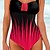 preiswerte Einteiler-Damen Badeanzug Ein Stück Normal Bademode Bauchkontrolle Print Farbverlauf Strandbekleidung Sommer Badeanzüge
