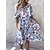 cheap Casual Dresses-Women&#039;s Casual Dress Floral Floral Dress Summer Dress V Neck Button Asymmetrical Midi Dress Outdoor Street Fashion Streetwear Regular Fit Half Sleeve Pink Red Blue Summer Spring S M L XL XXL