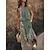 cheap Maxi Dresses-Women&#039;s Floral Maxi Tank Dress with Pocket Green