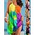 cheap Casual Dresses-Women&#039;s Color Block Beach Mini Dress