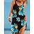 cheap Casual Dresses-Women&#039;s Leaf Print Beach Mini Dress