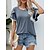 cheap T-Shirts-Women&#039;s T shirt Tee Gray blue Pink Navy Blue Lace Trims Plain Daily Weekend Short Sleeve Round Neck Basic Regular S