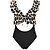 preiswerte Tankini-Damen Badeanzug Bikinis Normal Bademode Leopard Punkt Rüsche 2 Teile Print Schwarz Weiß Rote Braun Grün Badeanzüge Strandbekleidung Sommer Sport