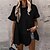abordables Tops &amp; Blouses-Mujer Camisa Peplo Plano Negro Blanco Amarillo Volante Manga Corta Casual Básico Escote Redondo Ajuste regular