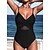 preiswerte Einteiler-Damen Badeanzug Ein Stück Normal Bademode Blatt Gitter Patchwork Print Schwarz Grün Bodysuit Badeanzüge Strandbekleidung Sommer Sport